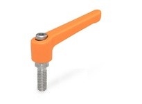 JWWINCO 300.1-KT-63-M8-63-OS Nylon Plastic Adjustable Lever 63mm Long Orange
