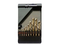 DRILLCO 300LH11 11PC Set Left Hand Screw Machine Length Drills Cobalt Bronze 135 degree Point