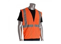 302-0702Z-OR/3X Class 2 Mesh Vest 2 Pockets Zipper Closure 2in. Tape OR