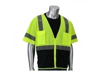 303-0710B-LY/4X Type R Class 3 Black Bottom Mesh Vest | High-Visibility Gear