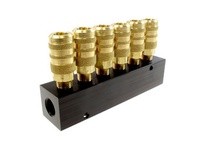 Coilhose 3063-15C 6 Port Aluminum Manifold 1/4" 6-Point Industrial Int