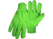 PIP 30PCN Hi-Vis Green Large Cotton/Polyester Work Gloves - Straight Thumb