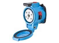Meltric 31-14187-K14-972 DR30 RECEPTACLE POLY BLUE SIZE 2 TYPE 3R 3P+N+G 30 A 347/600 VAC 60 Hz +2 AUX