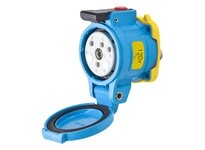 Meltric 31-14235-K16-972 DR30 RECEPTACLE POLY BLUE SIZE 2 TYPE 3R 1P+N+G 30 A 120 VAC 60 Hz +2 AUX