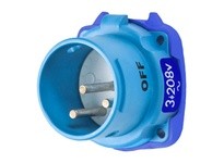 Meltric 31-18232-K16 DR30 INLET POLY BLUE SIZE 2 TYPE 3R 2P+G 30 A 208 VAC 60 Hz NO AUX