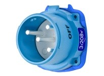 Meltric 31-18233-K16-4X DR30 INLET POLY BLUE SIZE 2 TYPE 4X 3P+G 30 A 208 VAC 60 Hz NO AUX TYPE 4X WATERTIGHTNESS