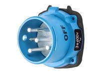 Meltric 31-38183-K14-972 DR50 INLET POLY BLUE SIZE 3 TYPE 3R 3P+G 50 A 600 VAC 60 Hz +2 AUX
