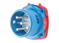 Meltric 31-38243-K04-972 DR50 INLET POLY BLUE SIZE 3 TYPE 3R 3P+G 50 A 480 VAC 60 Hz +2 AUX