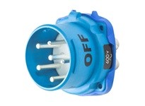 Meltric 31-38931-172 DR7c INLET POLY BLUE SIZE 4 IP 66/67/69 3P+G 50 A 600 VAC/130 VDC 60 Hz +2 AUX