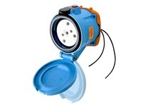 Meltric 31-64173-K07-972 DR100 RECEPTACLE POLY BLUE SIZE 4 TYPE 4X IP 69 3P+G 100 A 250 VAC 60 Hz +2 AUX