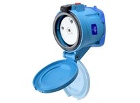 Meltric 31-64232-K16 DR100 RECEPTACLE POLY BLUE SIZE 4 TYPE 4X IP 69 2P+G 100 A 208 VAC 60 Hz NO AUX