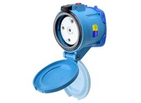 Meltric 31-64236-K16 DR100 RECEPTACLE POLY BLUE SIZE 4 TYPE 4X IP 69 2P+N+G 100 A 120/208 VAC 60 Hz NO AUX