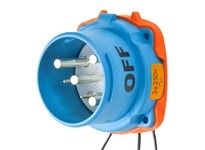 Meltric 31-68173-K07-263 DR100 INLET POLY BLUE SIZE 4 TYPE 4X IP 69 3P+G 100 A 250 VAC 60 Hz +3 AUX