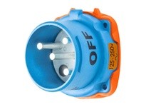 Meltric 31-68176-K07-A155 DR100 INLET POLY BLUE SIZE 4 TYPE 4X IP 69 2P+N+G 100 A 125/250 VAC 60 Hz NO AUX WITH NO LOCKOUT HOLE
