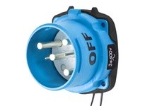 Meltric 31-68183-K14-972 DR100 INLET POLY BLUE SIZE 4 TYPE 4X IP 69 3P+G 100 A 600 VAC 60 Hz +2 AUX