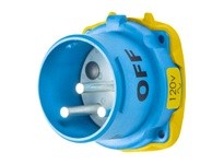 Meltric 31-68235-K16 DR100 INLET POLY BLUE SIZE 4 TYPE 4X IP 69 1P+N+G 100 A 120 VAC 60 Hz NO AUX