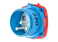 Meltric 31-68242-K04 DR100 INLET POLY BLUE SIZE 4 TYPE 4X IP 69 2P+G 100 A 480 VAC 60 Hz NO AUX