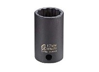 Sunex Tools 317MZRD 3/8" Dr. 17mm 12pt Semi-Deep Impact Socket