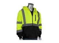 323-1370B-LY/2X Class 3 Zip Front Hoodie Black Bottom Water Repellent | YarinInd