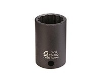 Sunex Tools 324ZRD 3/8" Dr. 3/4" 12pt Semi-Deep Impact Socket