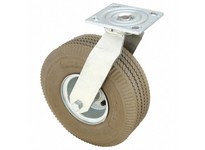 32J675 Plate Caster with Pneumatic Wheels Swivel 350 lb 10 5/8 in Wheel Dia