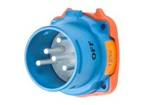 Meltric 33-18075-972-4X DS20 INLET POLY BLUE SIZE 2 TYPE 4X 1P+N+G 20 A 125 VAC 60 Hz +2 AUX TYPE 4X WATERTIGHTNESS