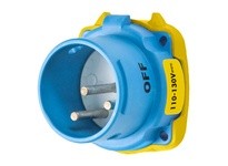 Meltric 33-18109-4X DSDC1 INLET POLY BLUE SIZE 2 TYPE 4X 2P+G 20 A 130 VDC TYPE 4X WATERTIGHTNESS