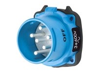 Meltric 33-18143-972 DS20 INLET POLY BLUE SIZE 2 TYPE 3R 3P+G 20 A 600 VAC 60 Hz +2 AUX