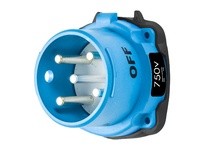 Meltric 33-18158-S69 DSDC1 INLET POLY BLUE SIZE 2 TYPE 3R 2P+G 10 A 750 VDC SPARE POSITION