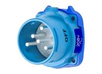 Meltric 33-18162-972 DS20 INLET POLY BLUE SIZE 2 TYPE 3R 2P+G 20 A 208 VAC 60 Hz +2 AUX