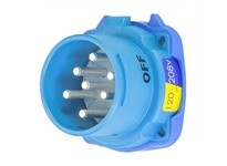 Meltric 33-18167-972-4X-A155 DS20 INLET POLY BLUE SIZE 2 TYPE 4X 3P+N+G 20 A 120/208 VAC 60 Hz +2 AUX TYPE 4X WATERTIGHTNESS WIT