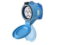 Meltric 33-34540-375 DS7c RECEPTACLE POLY BLUE SIZE 4 IP 66/67/69 4P 30 A 50 V 60 Hz NO AUX MUSHROOM PAWL