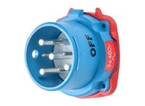 Meltric 33-38043-974 DS30 INLET POLY BLUE SIZE 3 TYPE 3R 3P+G 30 A 480 VAC 60 Hz +4 AUX