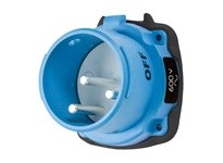 Meltric 33-38142-4X DS30 INLET POLY BLUE SIZE 3 TYPE 4X 2P+G 30 A 600 VAC 60 Hz NO AUX TYPE 4X WATERTIGHTNESS