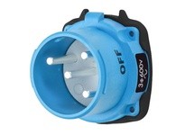 Meltric 33-38143-4X DS30 INLET POLY BLUE SIZE 3 TYPE 4X 3P+G 30 A 600 VAC 60 Hz NO AUX TYPE 4X WATERTIGHTNESS
