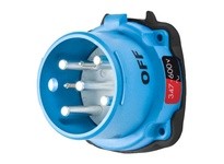 Meltric 33-38147-972-4X DS30 INLET POLY BLUE SIZE 3 TYPE 4X 3P+N+G 30 A 347/600 VAC 60 Hz +2 AUX TYPE 4X WATERTIGHTNESS