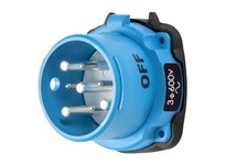 Meltric 33-38147-974-4X DS30 INLET POLY BLUE SIZE 3 TYPE 4X 3P+N+G 30 A 347/600 VAC 60 Hz +4 AUX TYPE 4X WATERTIGHTNESS