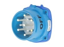 Meltric 33-38570-173 DS7c INLET POLY BLUE SIZE 4 IP 66/67/69 7P 30 A 50 V 60 Hz +3 AUX