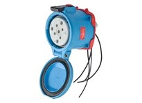 Meltric 33-64043-264-843 DS60 RECEPTACLE POLY BLUE SIZE 4 TYPE 4X 3P+G 60 A 480 VAC 60 Hz +4 AUX PADLOCK PAWL