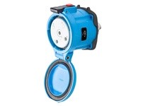 Meltric 33-64142 DS60 RECEPTACLE POLY BLUE SIZE 4 TYPE 4X IP 69 2P+G 60 A 600 VAC 60 Hz NO AUX
