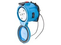 Meltric 33-64143-972-352 DS60 RECEPTACLE POLY BLUE SIZE 4 TYPE 4X IP 69 3P+G 60 A 600 VAC 60 Hz +2 AUX STRAIGHT INSERTION