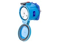 Meltric 33-64162-845 DS60 RECEPTACLE POLY BLUE SIZE 4 TYPE 4X IP 69 2P+G 60 A 208 VAC 60 Hz NO AUX SCREW TYPE LOCKING PAWL