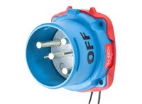 Meltric 33-68043-972 DS60 INLET POLY BLUE SIZE 4 TYPE 4X IP 69 3P+G 60 A 480 VAC 60 Hz +2 AUX
