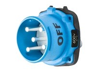 Meltric 33-68058-S82 DSDC6 INLET POLY BLUE SIZE 4 TYPE 4X IP 69 2P+G 50 A 600 VDC SPARE POSITION