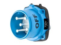 Meltric 33-68158-S69 DSDC6 INLET POLY BLUE SIZE 4 TYPE 4X IP 69 2P+G 30 A 750 VDC