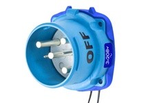 Meltric 33-68163-972 DS60 INLET POLY BLUE SIZE 4 TYPE 4X IP 69 3P+G 60 A 208 VAC 60 Hz +2 AUX