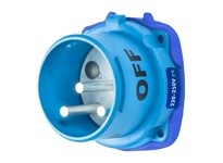Meltric 33-68209 DSDC6 INLET POLY BLUE SIZE 4 TYPE 4X IP 69 2P+G 60 A 250 VDC