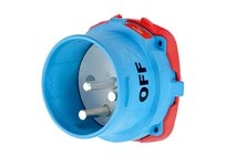 Meltric 33-98042 DS100 INLET POLY BLUE SIZE 5 TYPE 4X 2P+G 100 A 480 VAC 60 Hz NO AUX