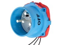 Meltric 33-98043-263 DS100 INLET POLY BLUE SIZE 5 TYPE 4X 3P+G 100 A 480 VAC 60 Hz +3 AUX