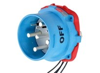 Meltric 33-98047-264 DS100 INLET POLY BLUE SIZE 5 TYPE 4X 3P+N+G 100 A 277/480 VAC 60 Hz +4 AUX